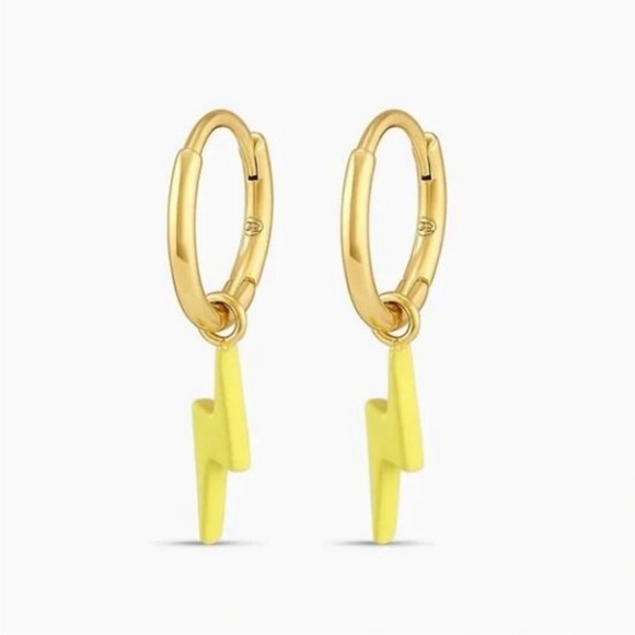 Gorjana Jewelry - Gorjana Gold Lightning Bolt Charm Hoop Huggies